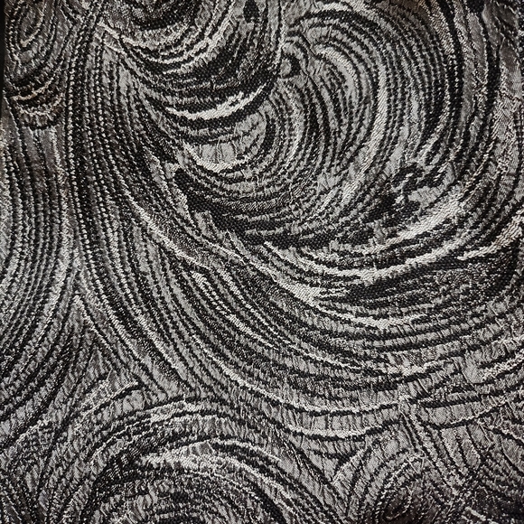 Kasper Sleeveless A Line Dress V Neck Swirl Pattern Metallic - Picture 3 of 4